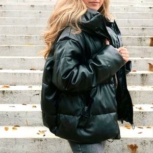 Leather Puffer Jacket